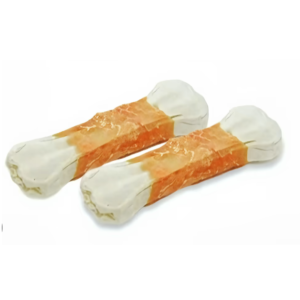 Rawhide Wrapped Duck Pressed Bone