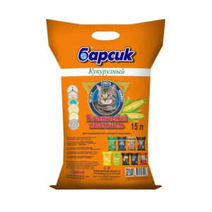 Natural Corn Absorbent Cat Litter — Barsik Corn, 15L (Economy Pack)