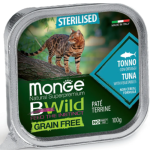 Pate for Adult Sterilised Cats with Tuna & Vegetables (100 g) Monge Bwild STERILISED