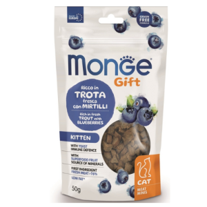 Հավելյալ սնունդ կատուների ձագերի համար՝ իշխան/սև հաղարջ 50 գ MONGE GIFT
