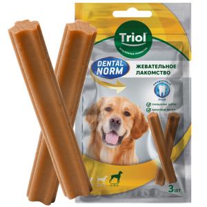 Triol DENTAL NORM ձողիկներ ատամներ համար խոշոր ցեղատեսակի շների համար, 3 հատ, 120 գ.