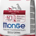Monge Mini Adult dry food for small breed dogs.