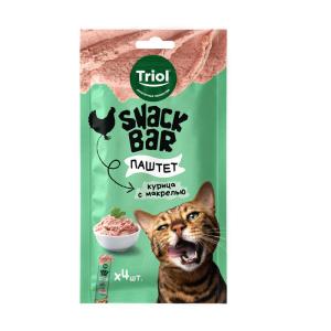 Կատվի պաշտետ՝ հավով և մակրելիով, 10 գ Triol SNACK BAR