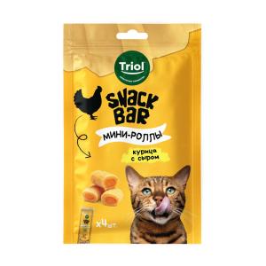 Մինի ռոլլեր կատուների համար հավով և պանրով, 10 գ Triol SNACK BAR