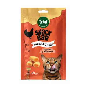 Մինի ռոլլեր կատուների համար՝ հավով և սաղմոնով Triol SNACK BAR