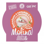MOLINA Holistic Ламистер с цыпленком и кальмаром в желе для взрослых кошек, 75 г
