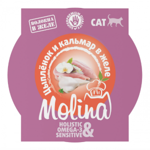 Լամիստեր կատուների համար՝ ճուտով և կաղամարով ժելեում, 75 գ MOLINA Holistic