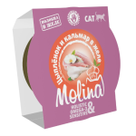 MOLINA Holistic Ламистер с цыпленком и кальмаром в желе для взрослых кошек, 75 г