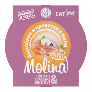 Լամիստեր կատուների համար՝ ճուտով և խեցգետնով ժելեում, 75 գ MOLINA Holistic