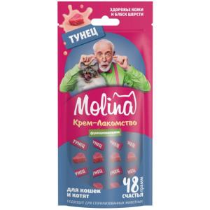 Հյուրասիրություն թունայով կատուների առողջ մաշկի և փայլուն բրդի համար (4x12 գ) MOLINA