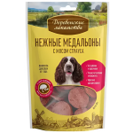 Деревенские лакомства нежные медальоны для собак с мясом страуса - 90 г