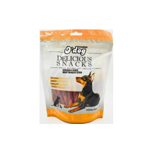 Лакомства для собак Odog — палочки с обёрткой из курицы и утки (420г)