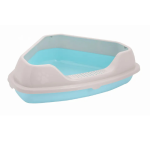 Лоток ALTA "Мур-мяу" угловой (с бортом) (голубой)