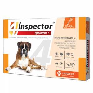 Inspector Quadro C կաթիլներ շների համար 25-40 կգ