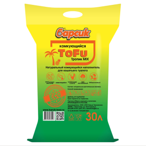 Natural Clumping TOFU Cat Litter "Tropic Mix" — Barsik TOFU Tropic Mix, 30L