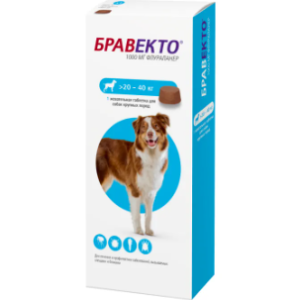 Chewable Tablets for External Parasites in Dogs 20–40 kg – Bravecto® 1000mg