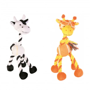 Պարանով և գնդակով խաղալիք կենդանիներով շների համար 28 սմ