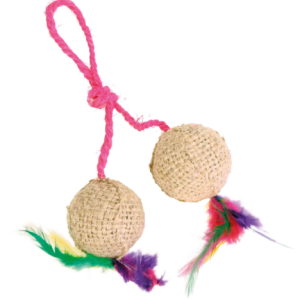 Cat Toy Ball with Rope and Feathers