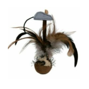 Cat Toy Ball with Feathers and Mouse