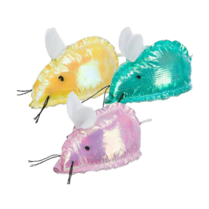 Կատուների խաղալիք՝ փայլուն կտորից մկնիկ