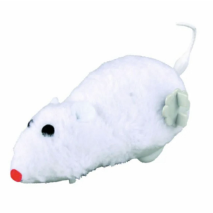 Заводная мышь для кошек — белая