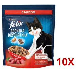 Չոր կեր կատուների համար՝ մսային 200գ 10հատ Felix