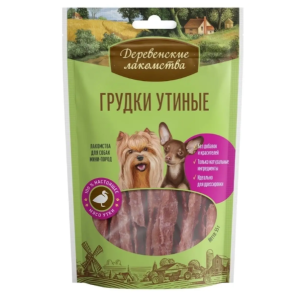 Лакомство для собак мелких пород — палочки с утиной грудкой 55 г