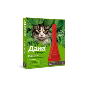 Ուլտրա կաթիլներ կատուների համար՝ ավելի քան 4 կգ, արտաքին մակաբույծների դեմ ԴԱՆԱ