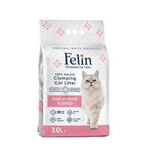 Կատվի լցանյութ՝ մանկական փոշու նուրբ բույրով FELIN (10 լ)