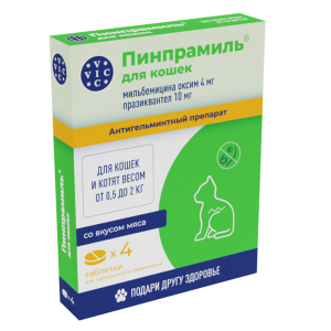 Հակագեղձային դեղամիջոց կատուների համար (4 հաբ) Пинпрамиль