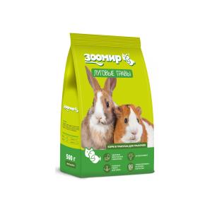 Ճագարների, ծովախոզուկների, շինշիլաների, դեգուների և այլ կրծողների համար նախատեսված կեր «Луговые травы», 500 գ