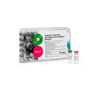 Կատուների համար նախատեսված պատվաստանյութ՝ ռինոտրաքեիտի, կալիցիվիրոզի և պանլեյկոպենիայի դեմ Нобивак® Tricat Trio