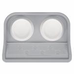 Набор ALTA с двумя мисками по 0,3 л на подставке (серый)