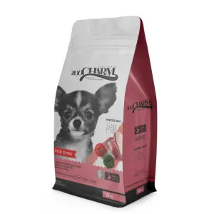 Չոր կեր փոքր ցեղատեսակի շան ձագերի համար (Տավարի Միս, Հնդկահավ, Լոլիկ, Լամինարիա) – 12 կգ ZOOCHARM