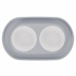 Миска ALTA двойная для животных 0,3 л на подставке (серый)