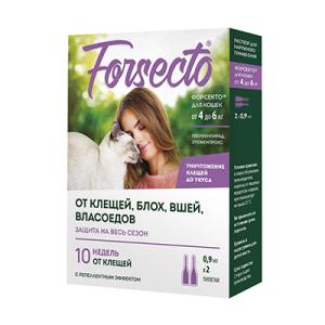 Կաթիլներ կատուների համար (4–6 կգ) FORSECTO