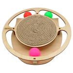 Игровой трек для кошек Круг с шариками и когтеточкой из каната GOSI (32×30×3,6 см)