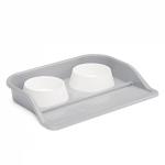 Набор ALTA с двумя мисками по 0,3 л на подставке (серый)