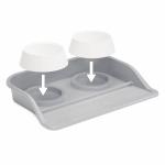 Набор ALTA с двумя мисками по 0,3 л на подставке (серый)