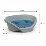 Պլաստմասե մահճակալ կատուների և շների համար (610×415×205մմ)՝ բարձով (մոխրագույն) ALTA