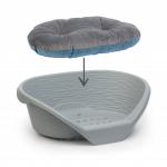 Պլաստմասե մահճակալ կատուների և շների համար (610×415×205մմ)՝ բարձով (մոխրագույն) ALTA