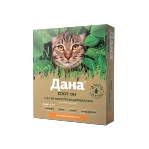 Կաթիլներ 3 կգ-ից բարձր քաշով կատուների համար Дана Спот-Он