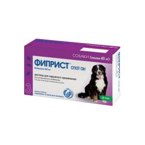 Հակապարազիտային կաթիլ խոշոր շների համար (402 մգ | 4.02 մլ) | 40–60 կգ Ֆիպրիստ® Սպոտ Օն