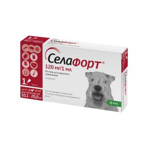 Հաբեր շների համար՝ մակաբույծների և աղիքային որդերի դեմ (120 մգ / 1.0 մլ) | 10.1–20 կգ Սելաֆորտ®