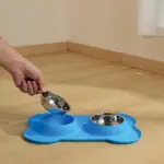 Չժանգոտվող պողպատե թասեր + սիլիկոնե հենք | M-PETS® DUET