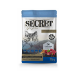 Թաց կեր ստերիլիզացված կատուների համար, տավարի մսով սոուսի մեջ SECRET (85 գ)