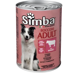 Շան թաց կեր՝ մսի կտորներով (խոզի միս), 400 գ Simba